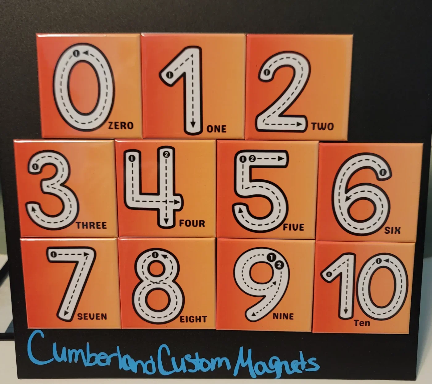 Color Set of Traceable 2.5" Numbers 0-10