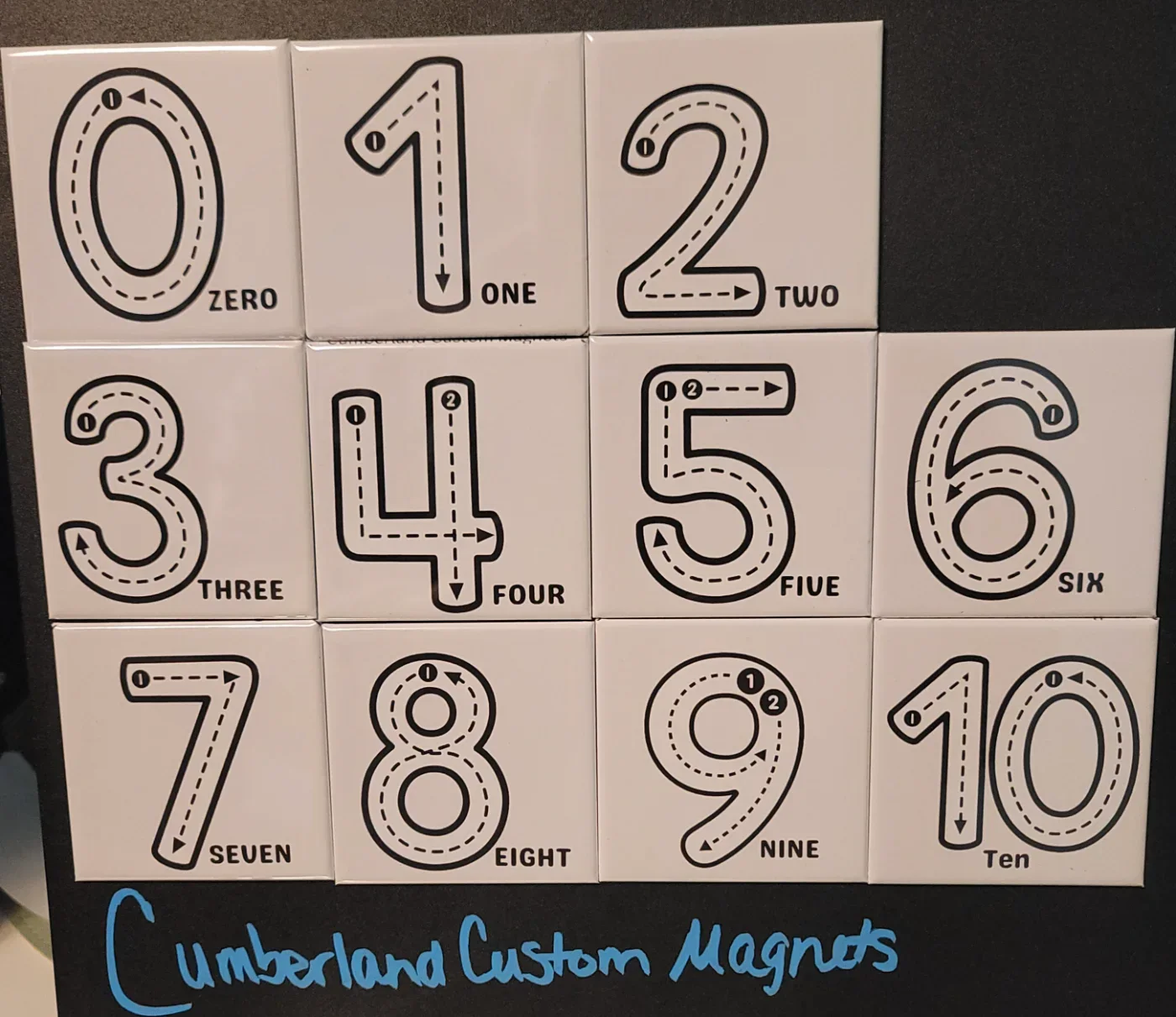 Black and White Set of Traceable 2.5" Numbers 0-10